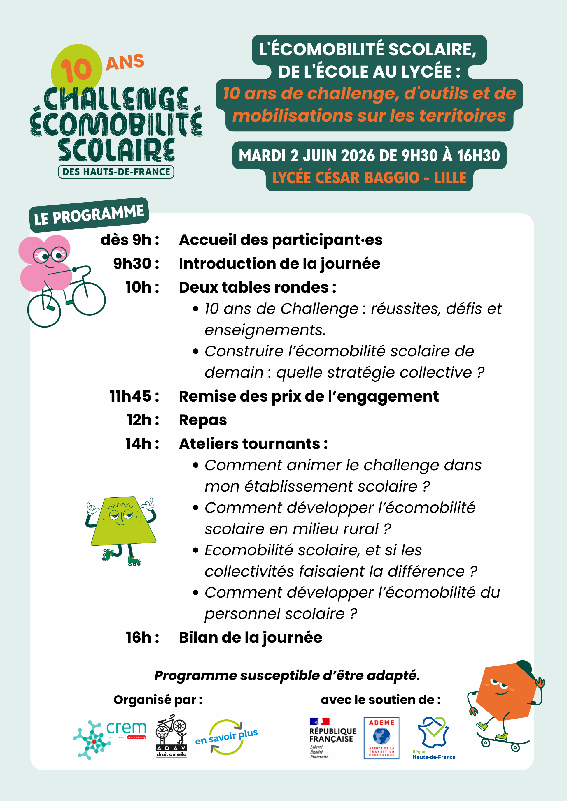 Programme Journée écomobilité scolaire 02.06.26